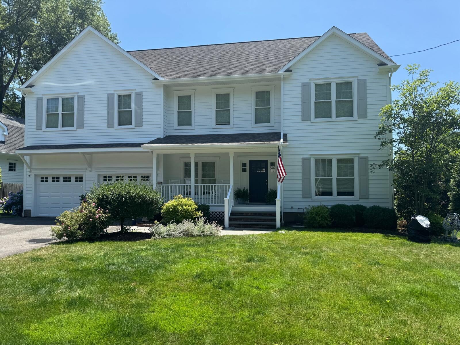 Finished freshly painted front exterior